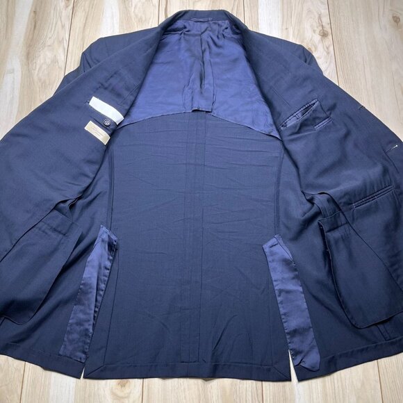 Doriani Milano Men's Navy Blue Notch Lapel Two-Button Blazer Jacket Size 38 US - Picture 5 of 16